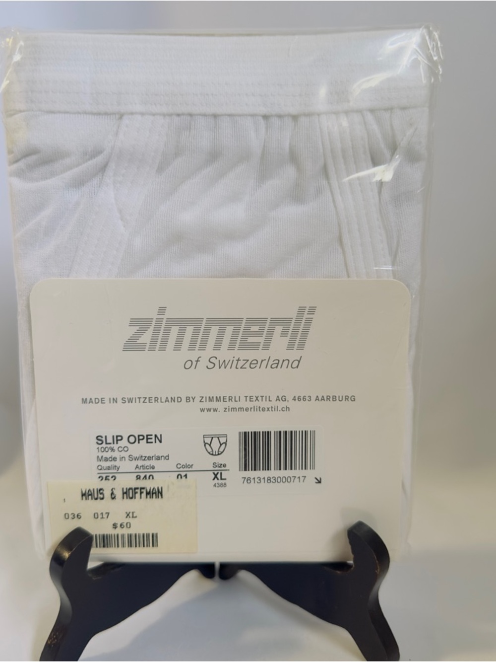 NIB Zimmerli White Men's Slip-Open Underwear - XL #252 Open Fly Underwear Briefs